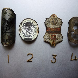 One!!! Genuine German Vintage Bicycle Head Badge / Original Bike Bicycle Brand brass Metal Plate / Collectors Badge / bike plaque sign a