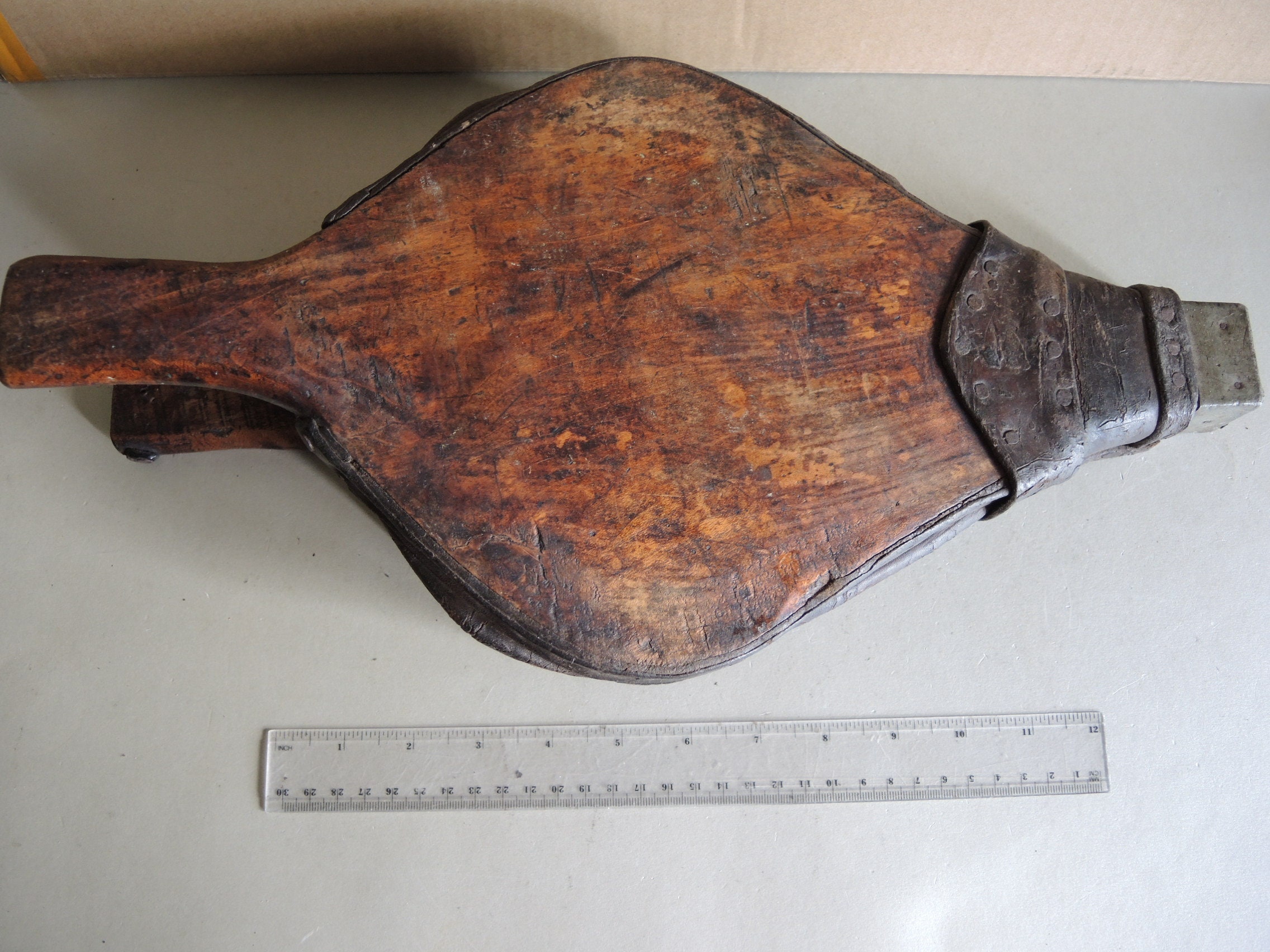 Antique Large Size Fire Bellow / Wooden Brass and Leather Etsy UK