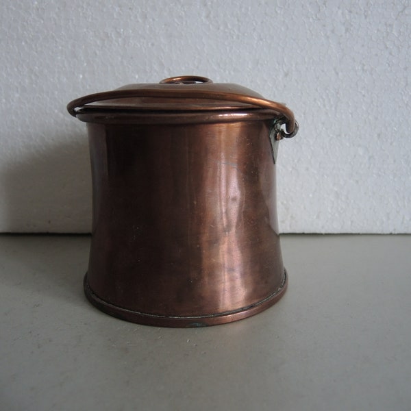 Vintage kupferfarbener TeeKessel mit Deckel und Griff / Bauernhaus Küchendekor / Kupferkanne / Handgemachte Kaffee Tee Kanne