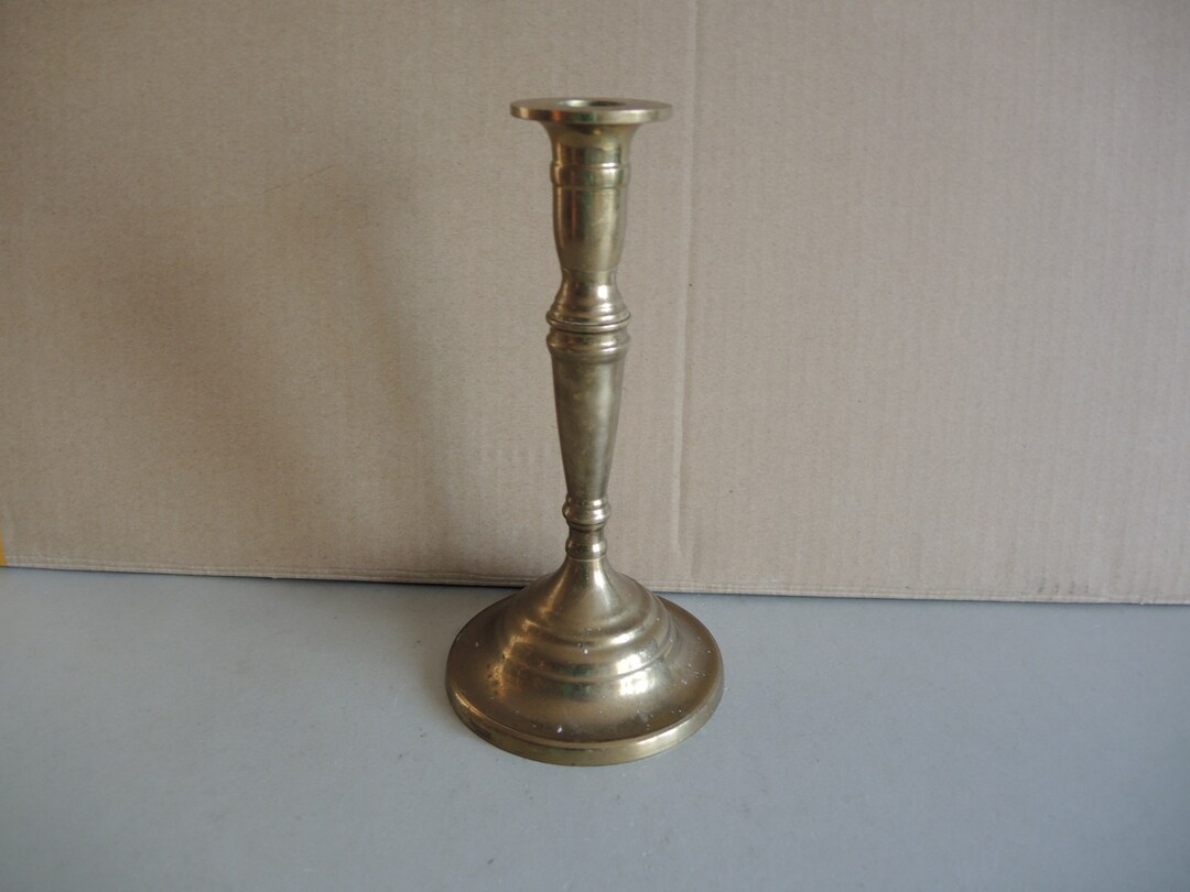 Antique Style Massive Solid Brass Bronze Candle Holder / Old Housewares