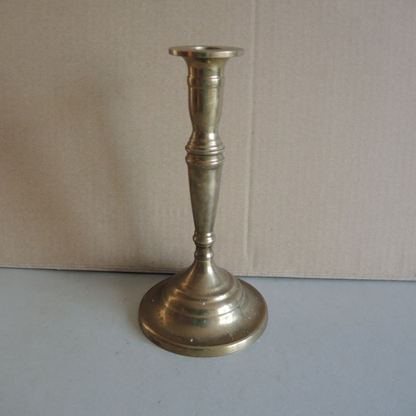 Antique style massive Solid brass Bronze Candle Holder / old housewares / Rustic Kitchen Décor / massive BRASS Candlestick / metal art /