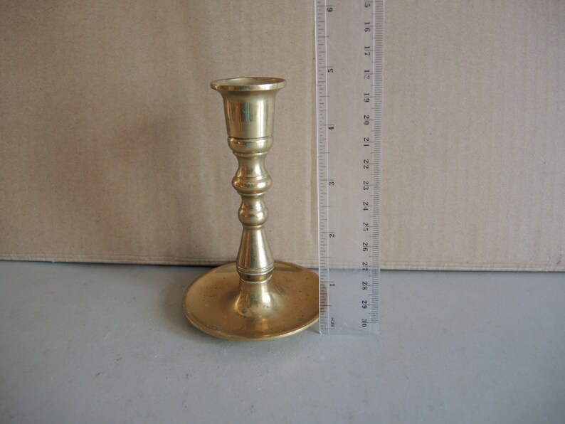 Antique Style Massive Solid Brass Bronze Candle Holder / Old Housewares