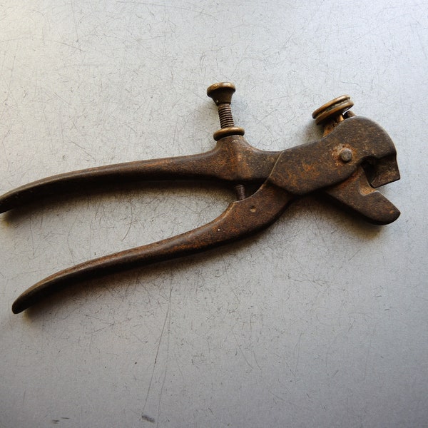 Antique VTG Solid Metal Tongs Scissors Tools / Zange Germany Tools Industrial / Farm Tool / Industrial Salvage / Old Display Décor