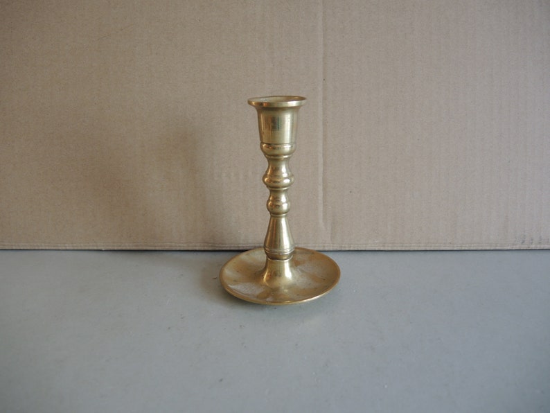 Antique Style Massive Solid Brass Bronze Candle Holder / Old Housewares