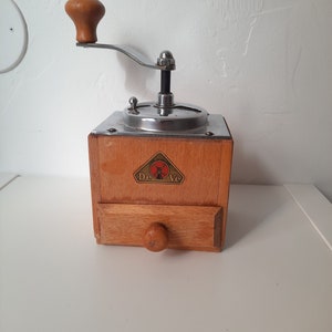 Antique Wooden Coffee Grinder Manual DEVE / Farmhouse Spice Grinder kitchen décor
