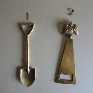 ONE!!! Vintage solid Brass Bottle Opener in different shape /// Brass Metal opener Anti magnetic // collectible Home Decor / Farmhouse décor