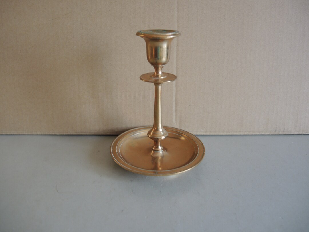 Antique Style Massive Solid Brass Bronze Candle Holder // Old Etsy