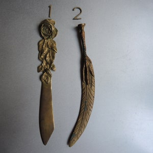 ONE!!! Vintage Letter Opener // Brass Bronze and wood opener knife / library desk décor / Letter Opener / Retro Office / collectible knife