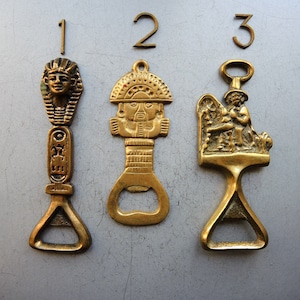 ONE!!! Vintage solid Brass Bottle Opener in different shape /// Brass Metal opener Anti magnetic / collectible Home Decor / Farmhouse décor