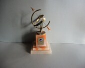 Vintage Massive Natural Stone Marble and Brass Mix Like Sun Clock Home Decor Library stand Cabinet décor interior Sun Clock Ornaments
