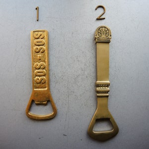 ONE! Vintage solid Brass Bottle Opener in different shape // Brass Metal opener Anti magnetic // collectible Home Decor // Farmhouse décor