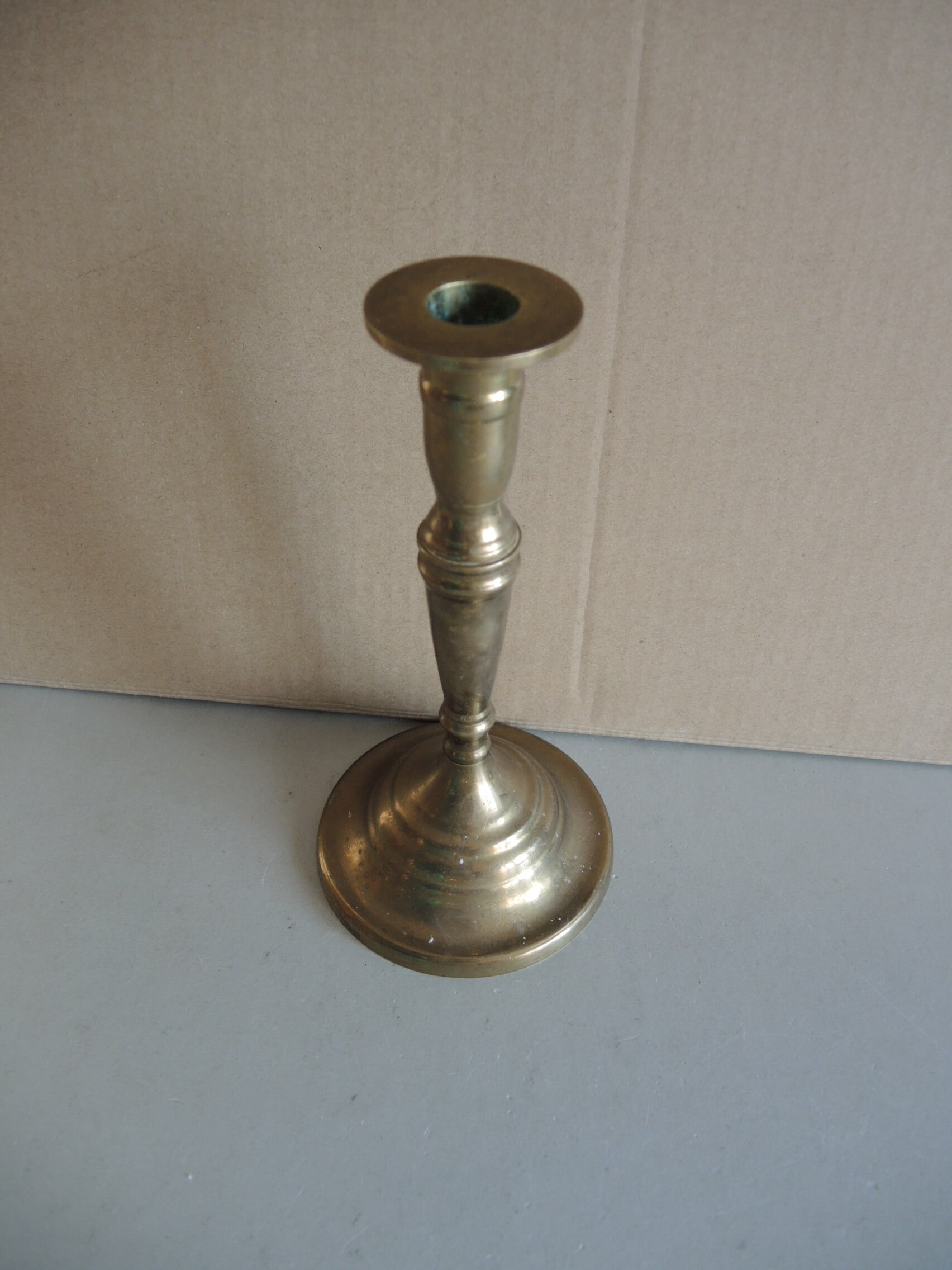 Antique Style Massive Solid Brass Bronze Candle Holder / Old Housewares