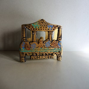 Vintage Solid Brass Bronze Letter Holder Nazareth / Metal Letter Rack / Letter Stand / Napkin Holder / Serviette Rack / interior décor