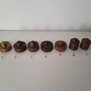 ONE!!! Antique solid Brass small light grams Weight for Scale / Brass Scale Weights / Hallmarked Weight for Scale / collectible paperweight