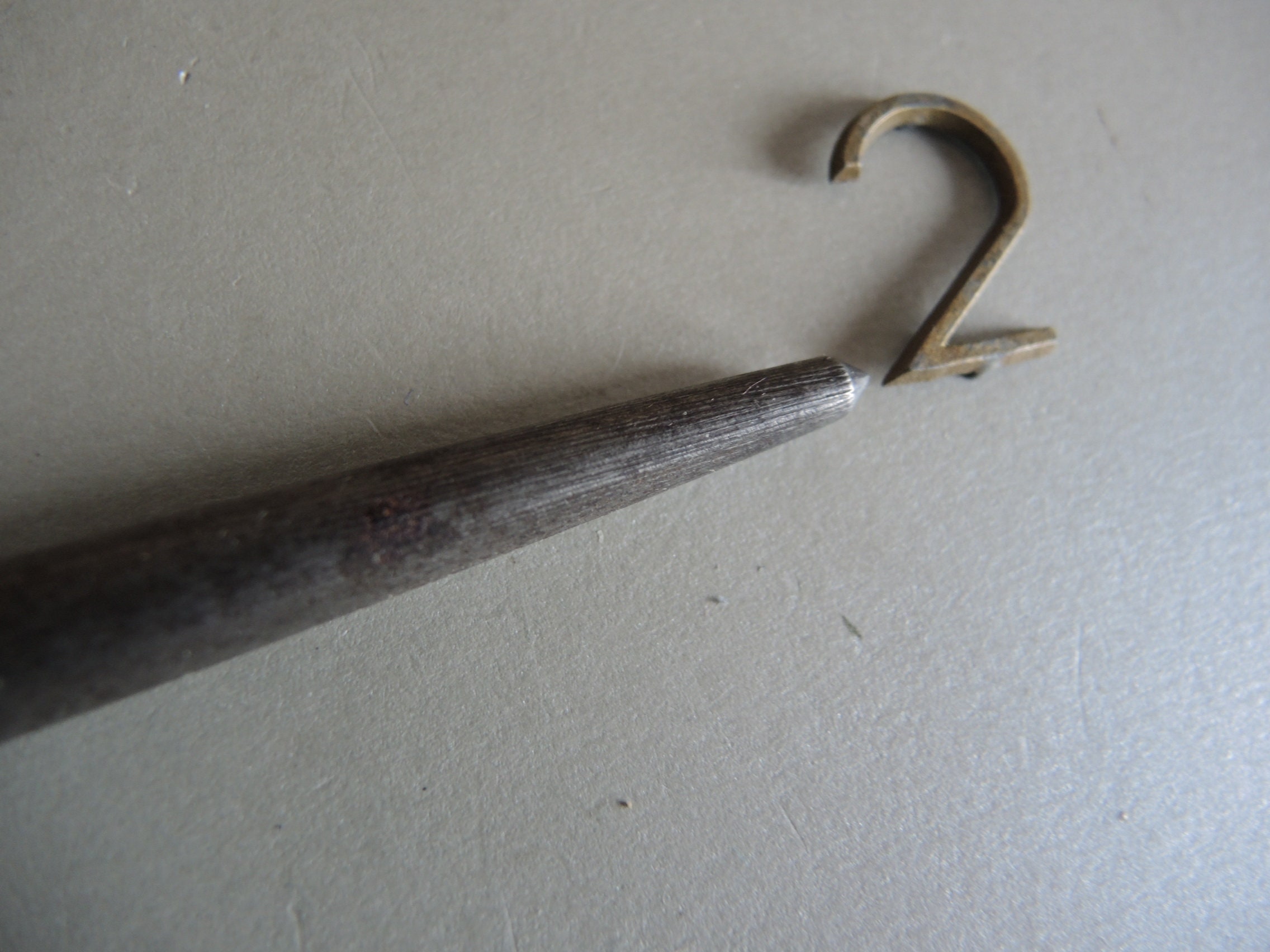 Antique Solid Metal Knife Sharpening Steel Stick / Sharpener for