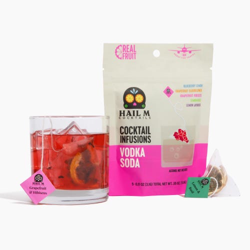 Vodka Soda Cocktail Infusion Kit — Cocktail Tea Bag, Unique Gift for Her, Skinny Cocktail Gift, Travel Cocktail, Birthday Gift
