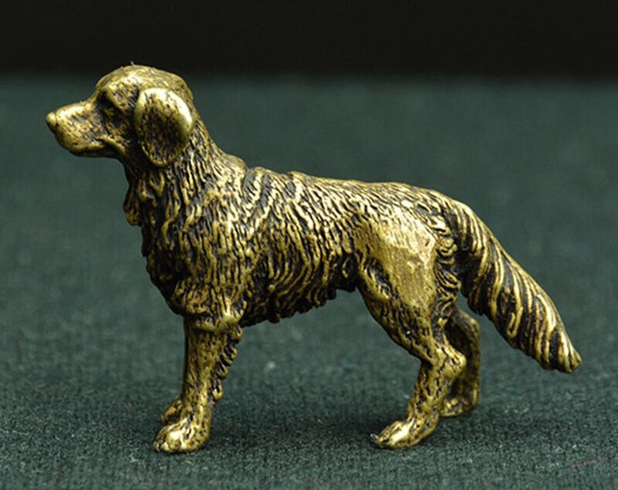 Small Brass Golden Retriever Figurine. Free Shipping Etsy