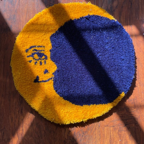 Crescent Moon Area Rug Handmade Area Rug Etsy