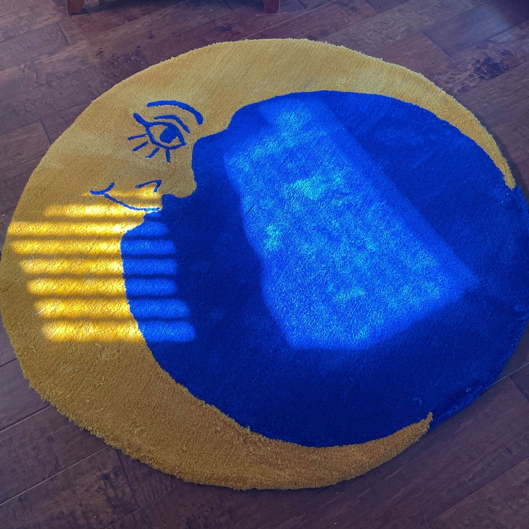 Crescent Moon Area Rug Handmade Area Rug Etsy