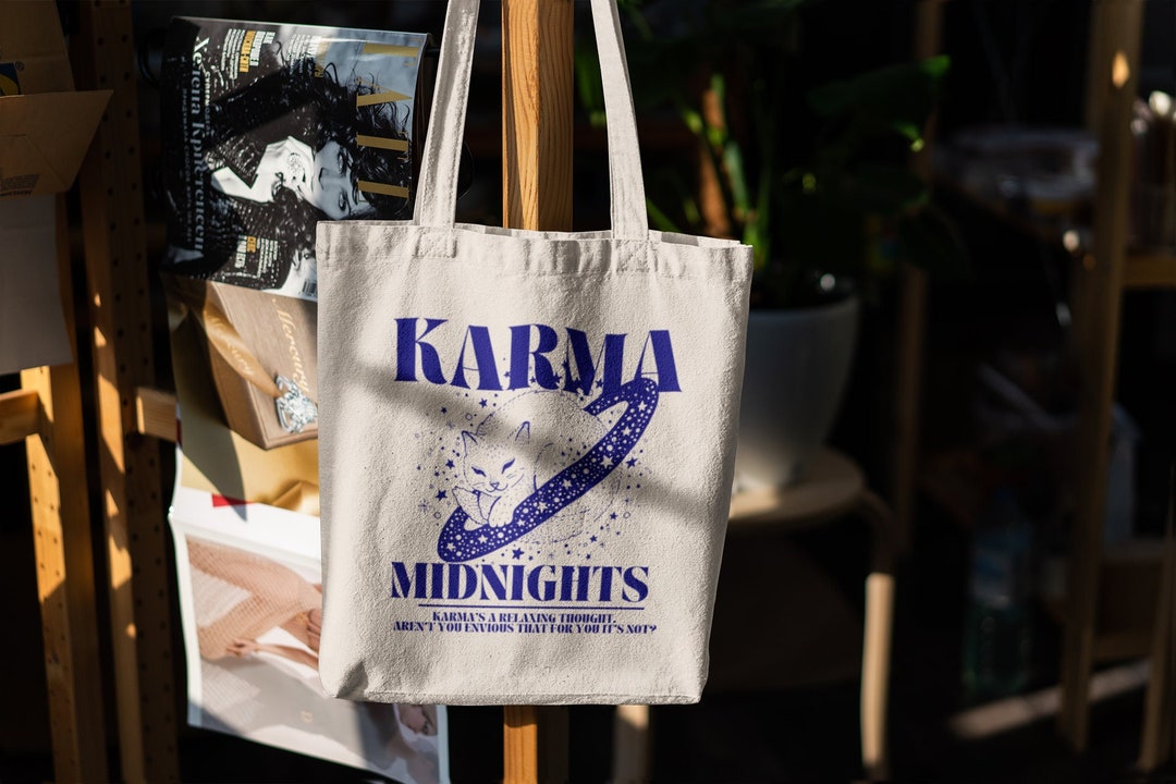 Karma Tote Bag, Midnights Tote Bag, Taylor Tote Bag, Swiftie Bag, TS Album, Midnights album, Swiftie Gift