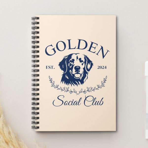 Golden Retriever Social Club Spiral Notebook - Ruled Line