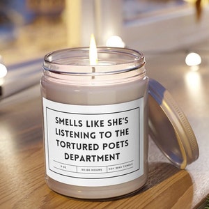 Smells Like She’s Listening to TTPD Candle, Scented Soy Wax Candle, Smells Like Candle, TTPD Merch, Gift for Teenage Girl Music Lover Candle