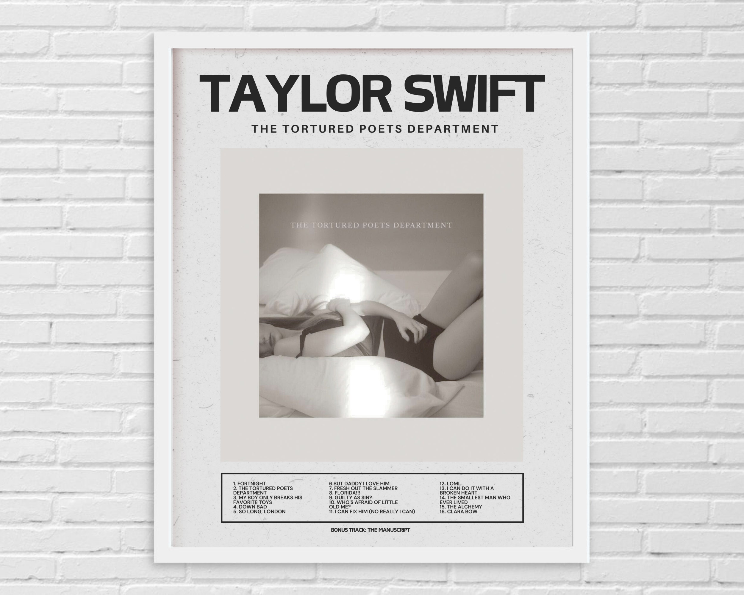Discover The Tortured Poets Department Poster, TTPD Poster, Taylor New Album Poster