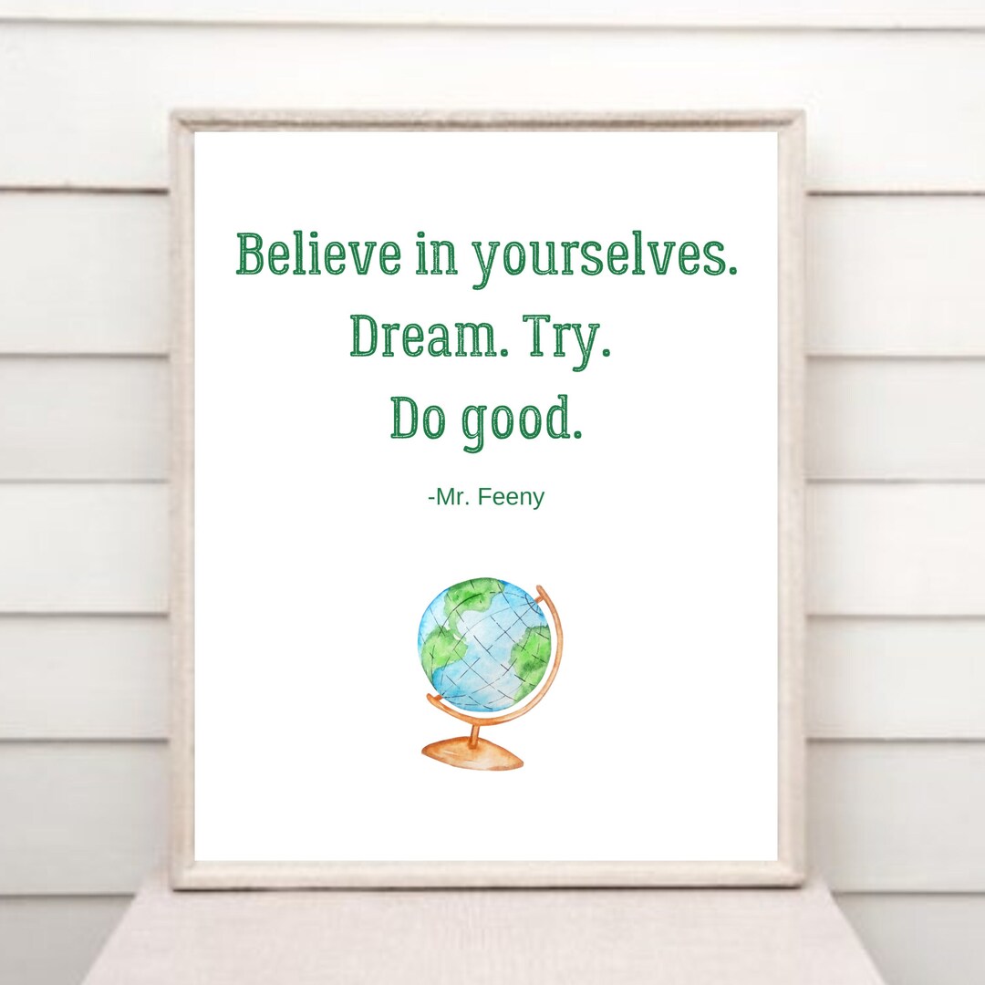Boy Meets World Mr. Feeny Believe Dream Try Quote Wall - Etsy