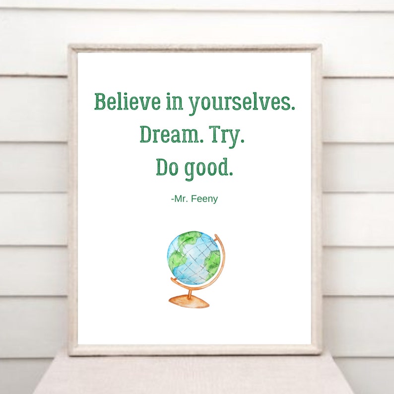 Boy Meets World Mr. Feeny Believe Dream Try Quote Wall - Etsy