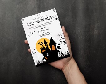 Halloween Party Invitation, Editable Spooky Invite for Kids or Adults, Costume Party Invite, Spooktacular Invite, Haunted House Invitation