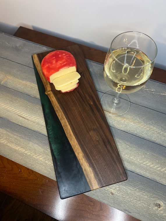 Walnut and Epoxy Cheese Board Charcuterie Board Etsy