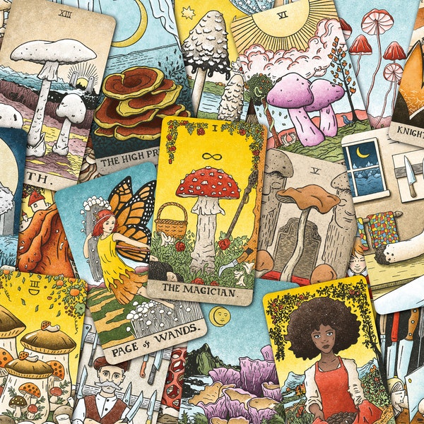 The Mushroom Hunter’s Tarot 1ST EDITION CLEARANCE Original Kickstarter Version of the 78-Card Tarot Deck and 100-Page Guidebook