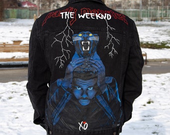 Hand Painted Custom Denim Jacket the Weeknd Starboy -  Finland