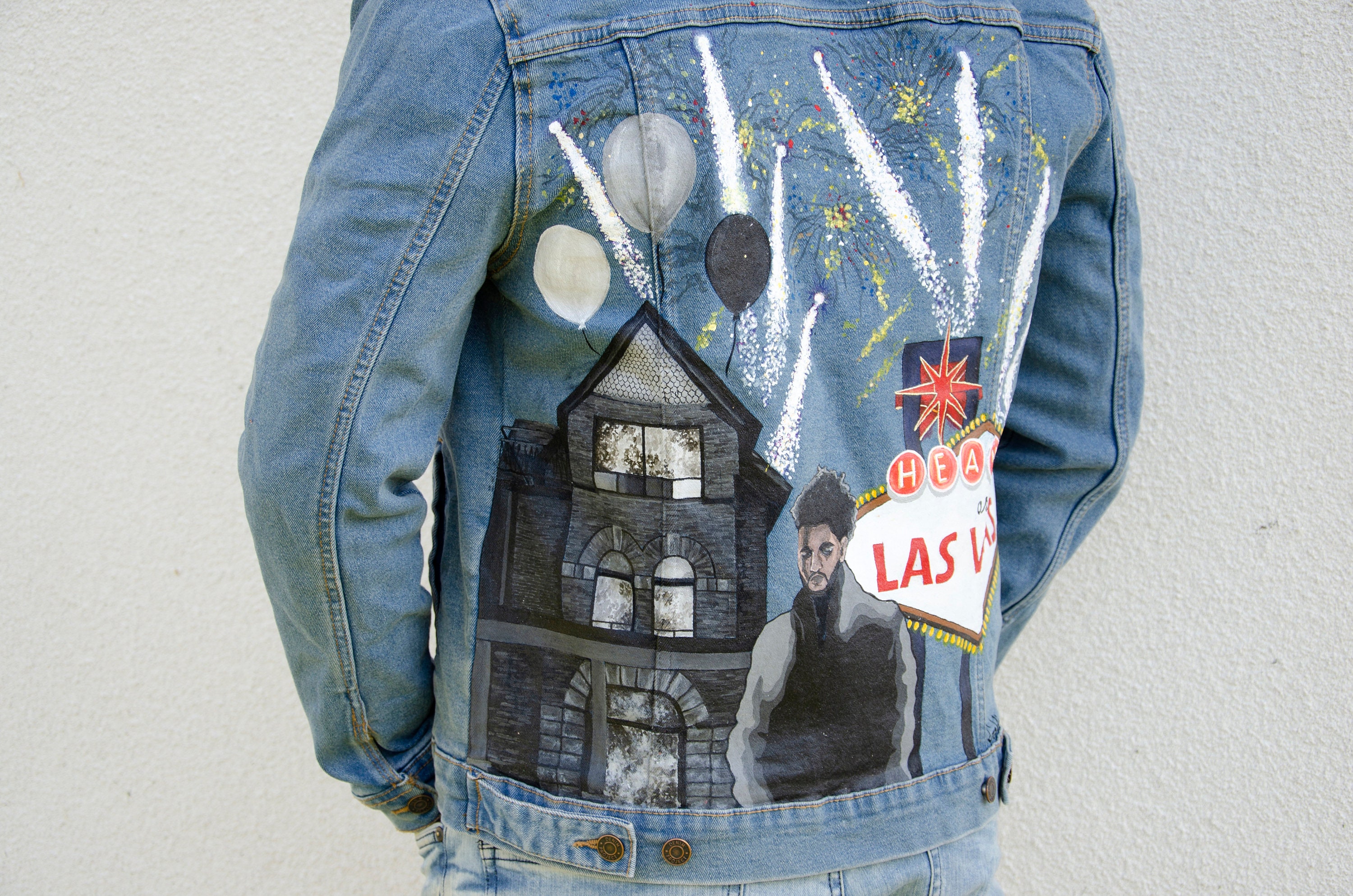 efletchdesigns The Weeknd After Hours Custom Painted Denim Jacket