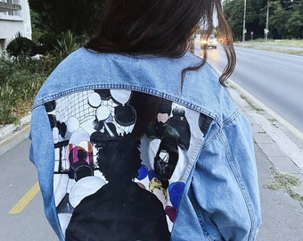 efletchdesigns The Weeknd After Hours Custom Painted Denim Jacket