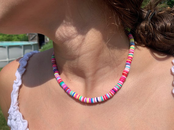 Custom Choker Polymer Clay Disc Bead Necklace Monogram Choker Custom  Necklace Name Necklace Choker Adjustable Necklace Summer - Etsy | Beaded  jewelry necklaces, Beaded bracelets, Preppy jewelry