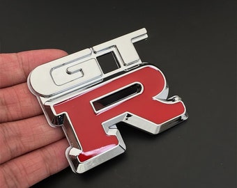 Nissan Skyline GTR Metal Badge in Red/Chrome Body Decal GTR35 GTR32 GTR33 GTS