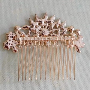 rose gold austrian crystal bridal hair comb, rhinestone wedding hair jewellery,bridesmaid hair accessory,headpiece for bride,mini tiara image 6