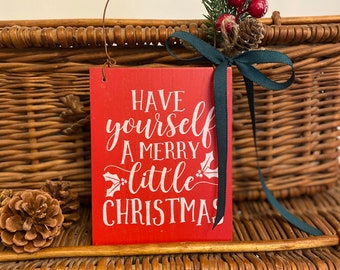 Red Christmas Sign, Country Christmas Sign, Christmas Door Hanger Sign, Christmas Home Decor with Bow and berries
