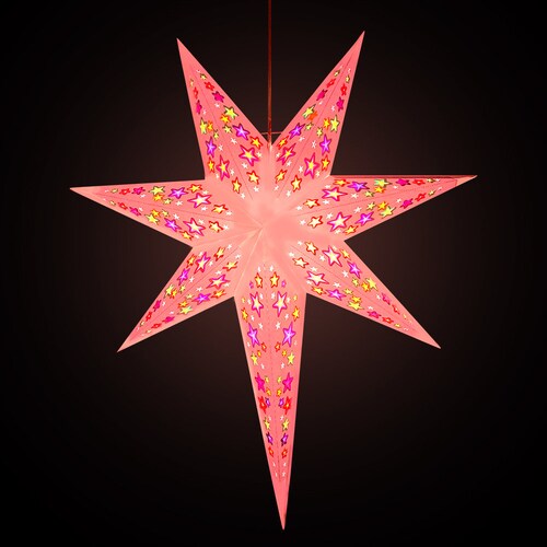 Paper Star Lantern Blue Lampshade Starlight Party Paper Star Lantern Blue Lampshade, Large Paper Star Lampshade