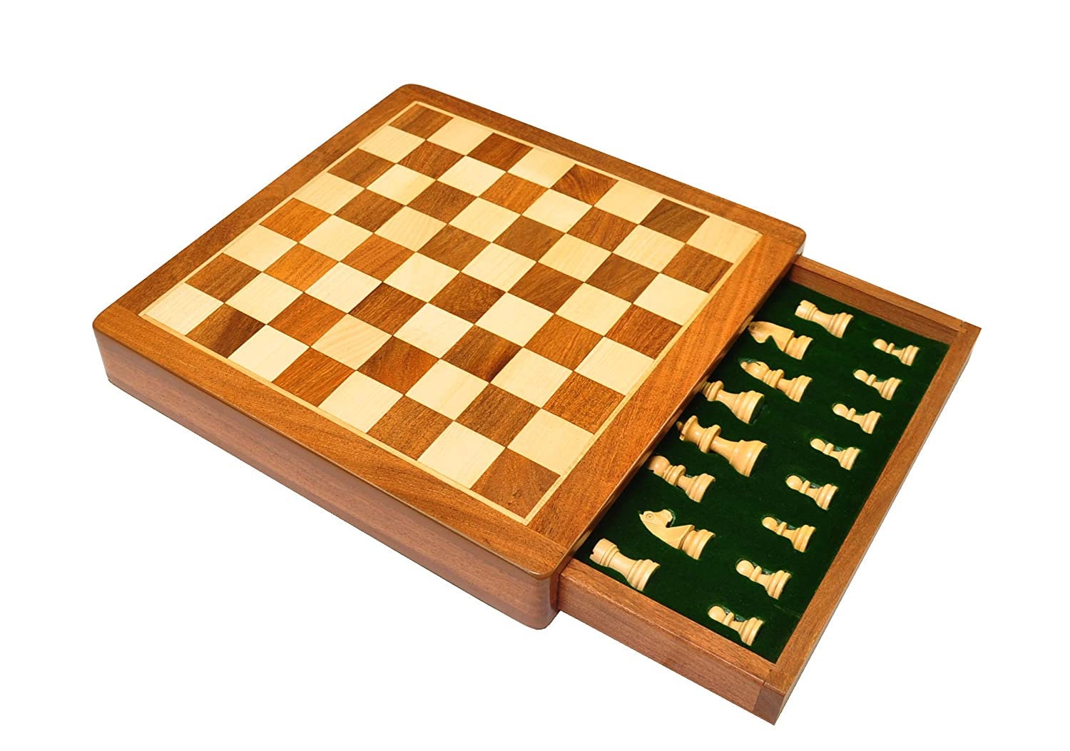 Great Kingdom Schach Spiel und Dame Spiel | Master of Chess Farbe Blau |  Chess Set 35cm | Qualität Reise Schachspiel- Handgemachtes Tragbares Schach