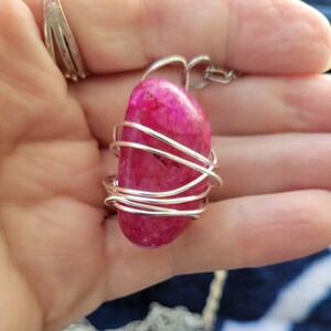 Women pink agate stone necklace-Agate pink stone necklace-Agate pink stone necklace-Women agate pink necklace-Agate pink necklace