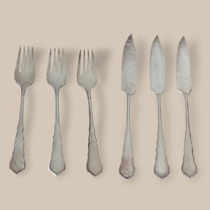 Mid-Century WMF Fish Cutlery Set – 6 pcs (3 Forks & 3 Knives) in Original Box