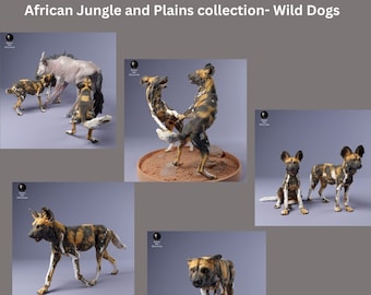 Selva y llanuras africanas - Colección Wild Dog de Animal Den Miniatures