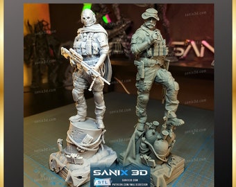 Fan Art - Call of Duty The Ghost et Captain Price par Sanix 3D - Superbement détaillé - un indispensable dans toute collection de miniatures