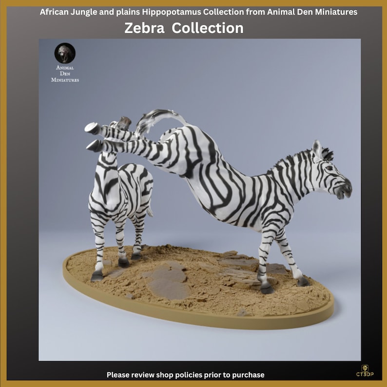 La collection Zebra d'Animal Den Miniatures adorables et pleines d'action Zebra-femelle-veau-Afrique-sauvage Fighting