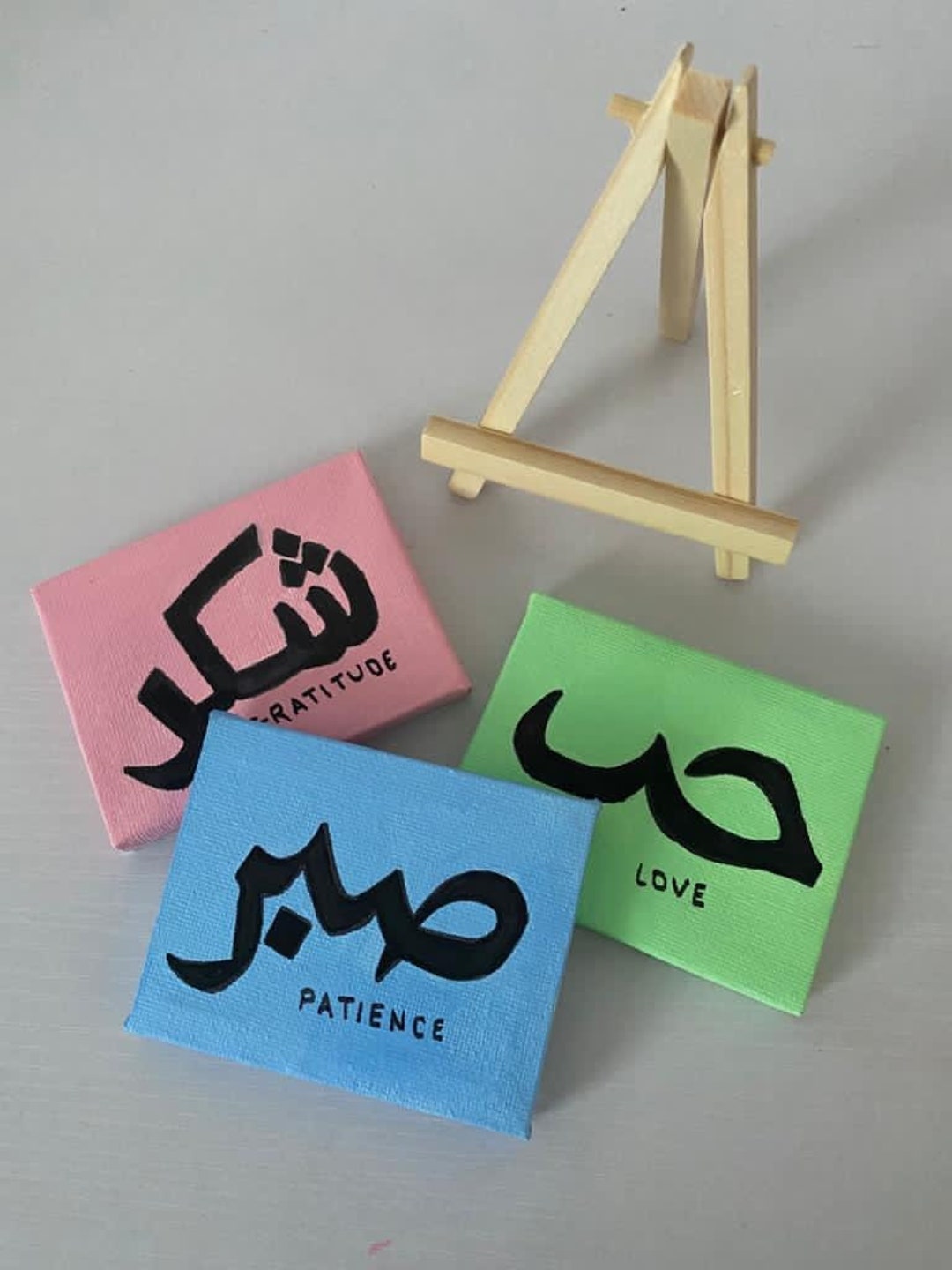 Mini Arabic Calligraphy Canvas With Easel Islamic Arabic Etsy
