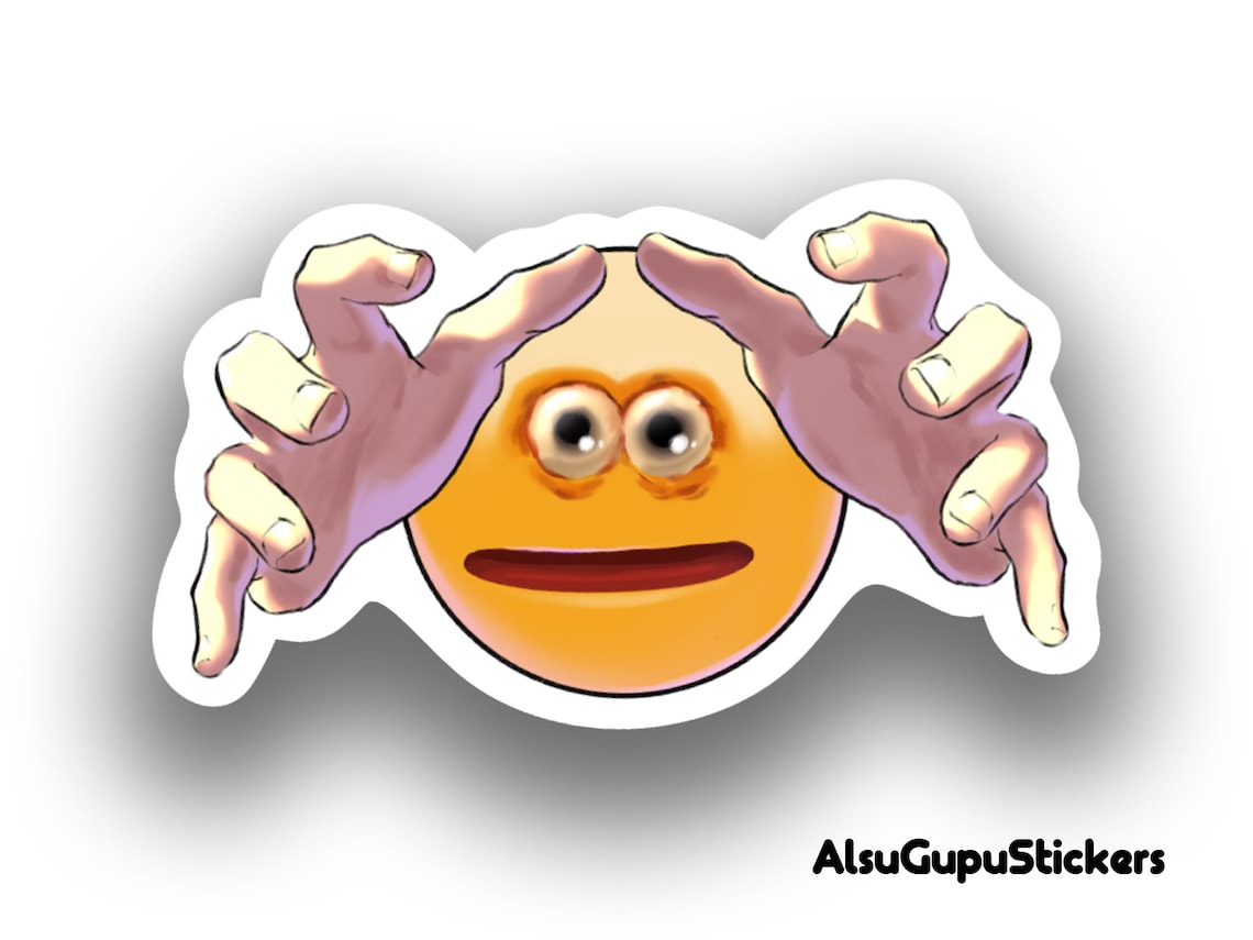Vinyl Creepy Emoji Stickerfunny Scary Hands Stickerwater Etsy