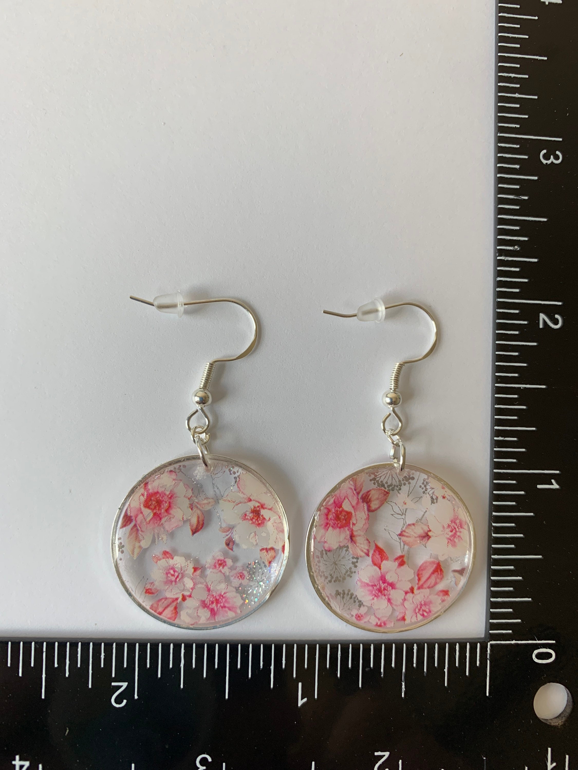 Handmade Pink Flower Dangle Earrings Earrings Etsy UK