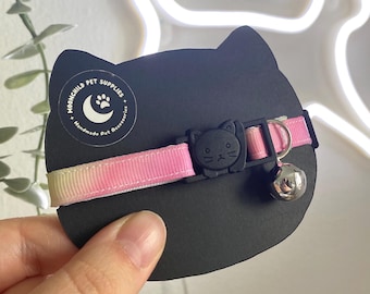 Collar para gatos Pride hecho a mano: collar para gatitos con diseño de arcoíris degradado
